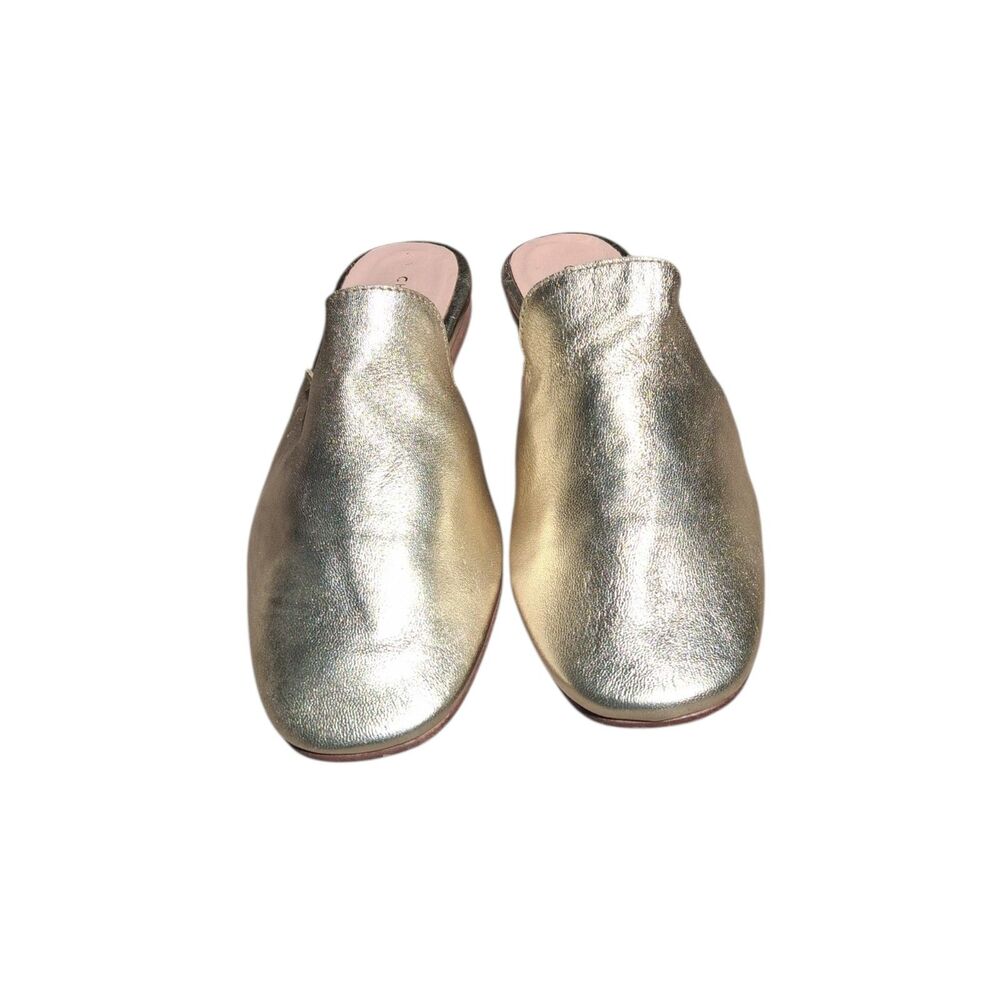 Chinese Laundry Metallic Gold Mules Slides Flat Loafers Sz 6.5 - Picture 2 of 6